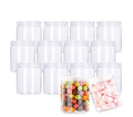 FUFU 12 Pack 7oz/200ml Refillable Empty Slime Containers with Lids Round Clear Jars,Wide-Mouth Plastic Slime Storage Favor Jars for Crafts,Dry Food,Peanut Butter,Honey and Jam Storage