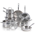 Tefal Pro Tri-Ply Stainless Steel Cookware Set 13 Piece, Induction Compatible Oven Safe 500F, Lids 350F, Fast & Even Heat, Professional Quality & Durability, Pots and Pans Set, Dishwasher Safe, Silver