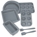 Aschef Economical 7in1 Nonstick Silicone Baking Cake Pan Cookie Sheet Molds Tray, Heat Resistant Bakeware Tools for Muffin Loaf Bread Pizza Cupcake