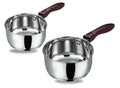 Vinod Stainless Steel Milkpan/Saucepan Set of 2-1 Litre and 1.6 Litre,Tea/Chai Pan,Riveted Sturdy Handles,Induction and Gas Stove Friendly, SAS Bottom