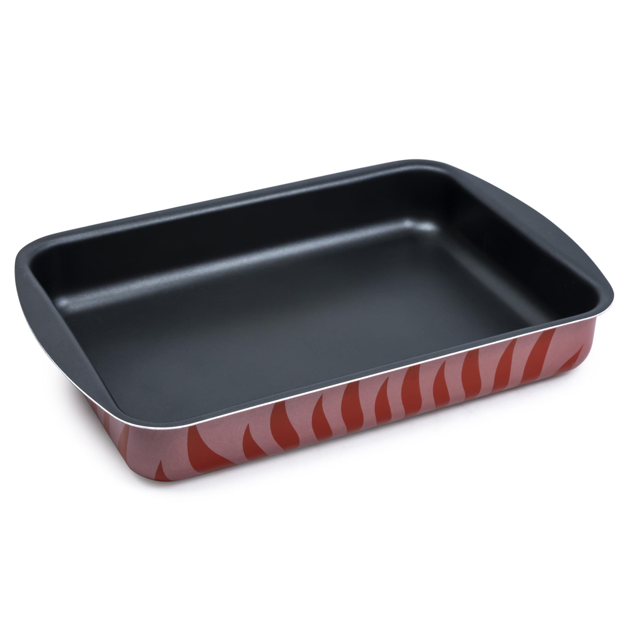 Wilson Aluminium Non-Stick Rectangular Baking Tray - 35 x 25cm - Red Flame Design for Stylish Kitchen Creations