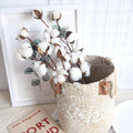 Dried flowers10 Head Dried Flower Long Branch Cotton Simulation Cotton Tree Branch Decor Artificial Flowers for Home Party Office Wedding