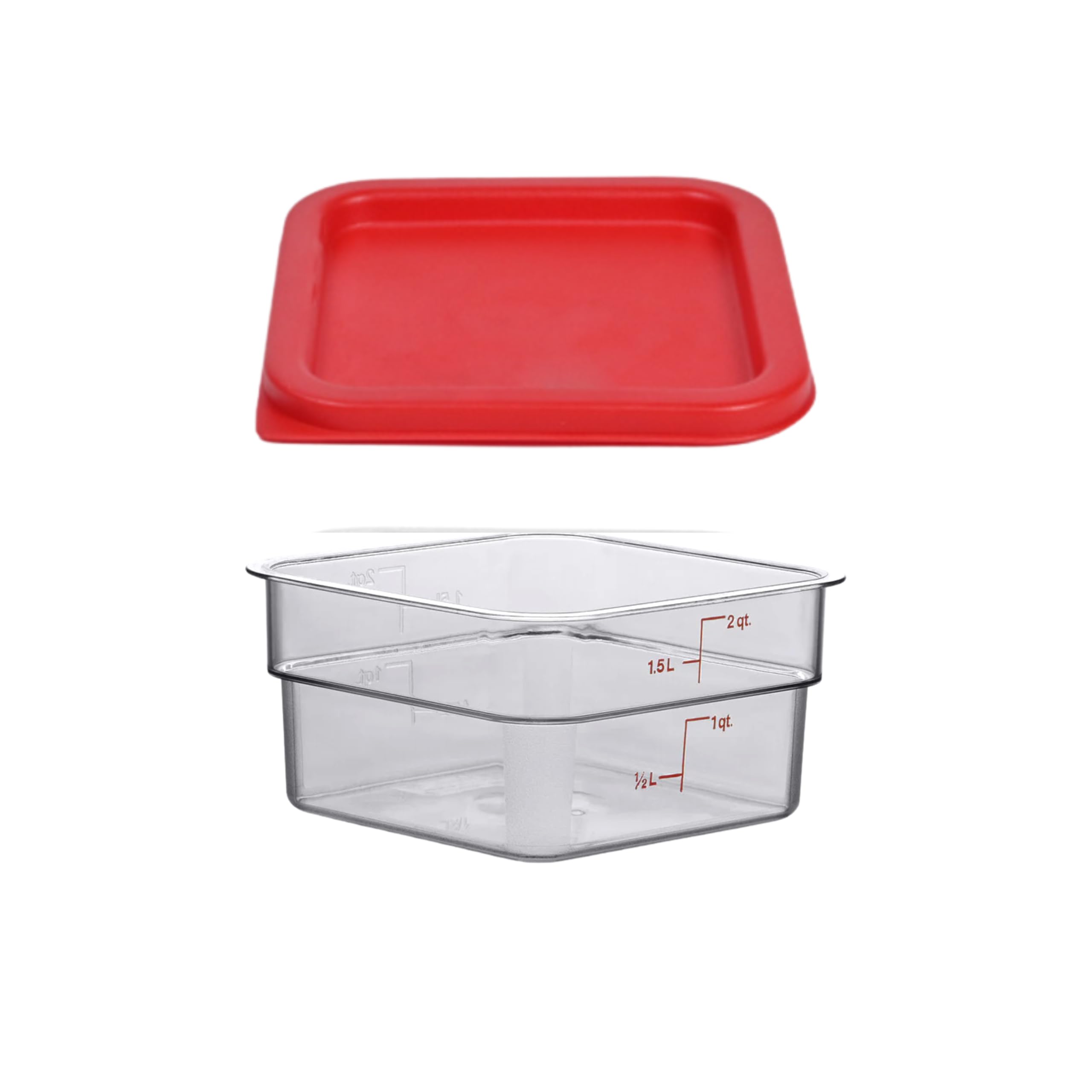 Polycarbonate Square Food Storage Container, 4 Quart With Lid, BPA-Free Food Storage Containers, Leak-Proof Containers, and Food Storage Box (2 qt Small)