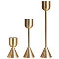 TERRIFI 3 Pcs Candle Holders for Taper Candles, Decorative Candlestick Holder for Wedding, Dinning, Party, Fits 3/4 inch Thick Candle&Led Candles (Metal Candle Stand) (Gold)
