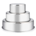 E-far Cake Pan Set of 3 (4 inch/6 inch/8 inch), Stainless Steel Round Layer Cake Baking Pans, Perfect for Tier Smash Cake, Non-Toxic & Healthy, Mirror Finish & Dishwasher Safe