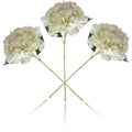 3 Pcs Artificial Hydrangea Bouquets, White Faux Cloth Flowers for Home Decor, Wedding Centerpieces, Party Table Arrangements, Lifelike Floral Stems (vases not included)