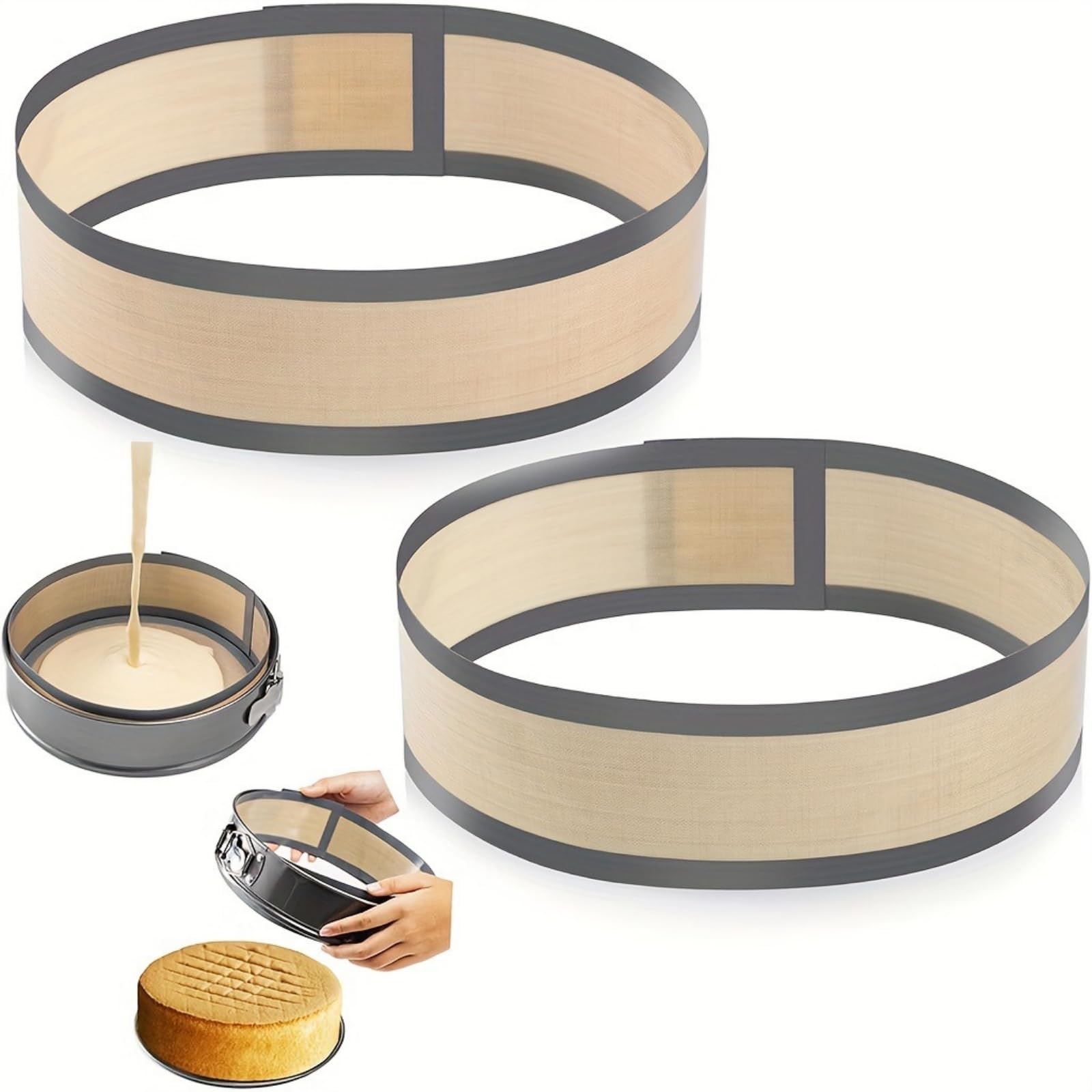 Non-Stick Round Cake Pan - Flat Bottom Easy Release Baking Pan for Cakes & Breads