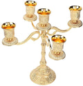European Style Golden Iron Candle Holder Romantic Creativity Table Art Ornaments Home Dining Table Candlelight Dinner Candle Holder