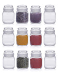 100ml Spice Storage Glass Jars, Set of 12 with Airtight Lid and Rubberised Silicone Stopper