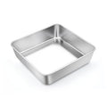 TeamFar Square Cake Pan 6 Inch, Stainless Steel Mini Square Baking Pan for Cake Brownie, Healthy &Durable, One Piece Mold & Smooth Edge, Dishwasher Safe & Easy Clean