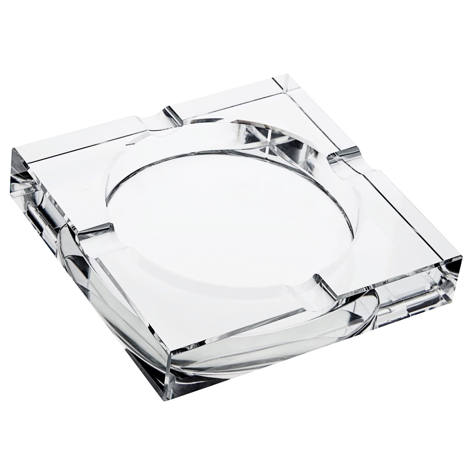 Juvale Ashtray - Cigar Ashtray Square Crystal Tabletop Ash Tray With 4 Slots - For Indoor and Outdoor Use, Includes Gift Box - 7.1 x 3.7cm x 18cm