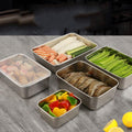 Square Stainless Steel Food Container Set with Airtight Silicone-Sealed Lids, Leak-Proof Stackable Lunch Boxes for Meal Prep, Work, Travel & Picnics – 3-Piece