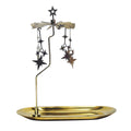 MagiDeal Rotary Rotating Candlestick Holder Carousel Table Decor Decoration Tea Light for Romantic Wedding Living Room Scented, Stars