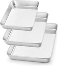 MZCART 3pcs Aluminum Square Cake Moulds, Rectangle Baking Tray, Deep Oven Pan for Lasagna, Brownie, Pizza, Heavy Duty, Anti-Rust, Easy Clean, Dishwasher Safe