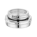 Ayda Basbuosa Stainless Steel Cake Tray with Glass Lid 2-Piece Set, 18.5 cm x 20.5 cm Size, Silver