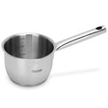 Fissman Saucepan 0.9L with Measuring Mark, Stainless Steel Sauce Pan 12x8.5cm with Pouring Spout Leda Series | Long Stay-Cool Handle 18/10 INOX304 Steel | Induction Bottom (Dishwasher Safe)