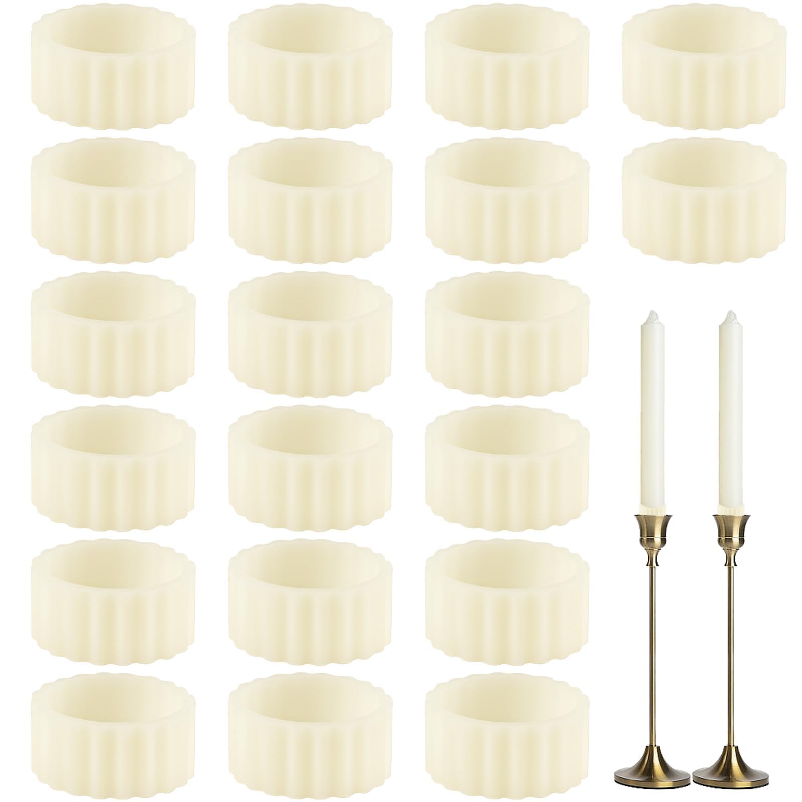 20 Pcs Taper Candle Holder Grips, Non-Slip Rubber Candle Base Inserts for Secure Upright Taper Candle Support, Flexible Reusable Candle Accessories for Home Decor