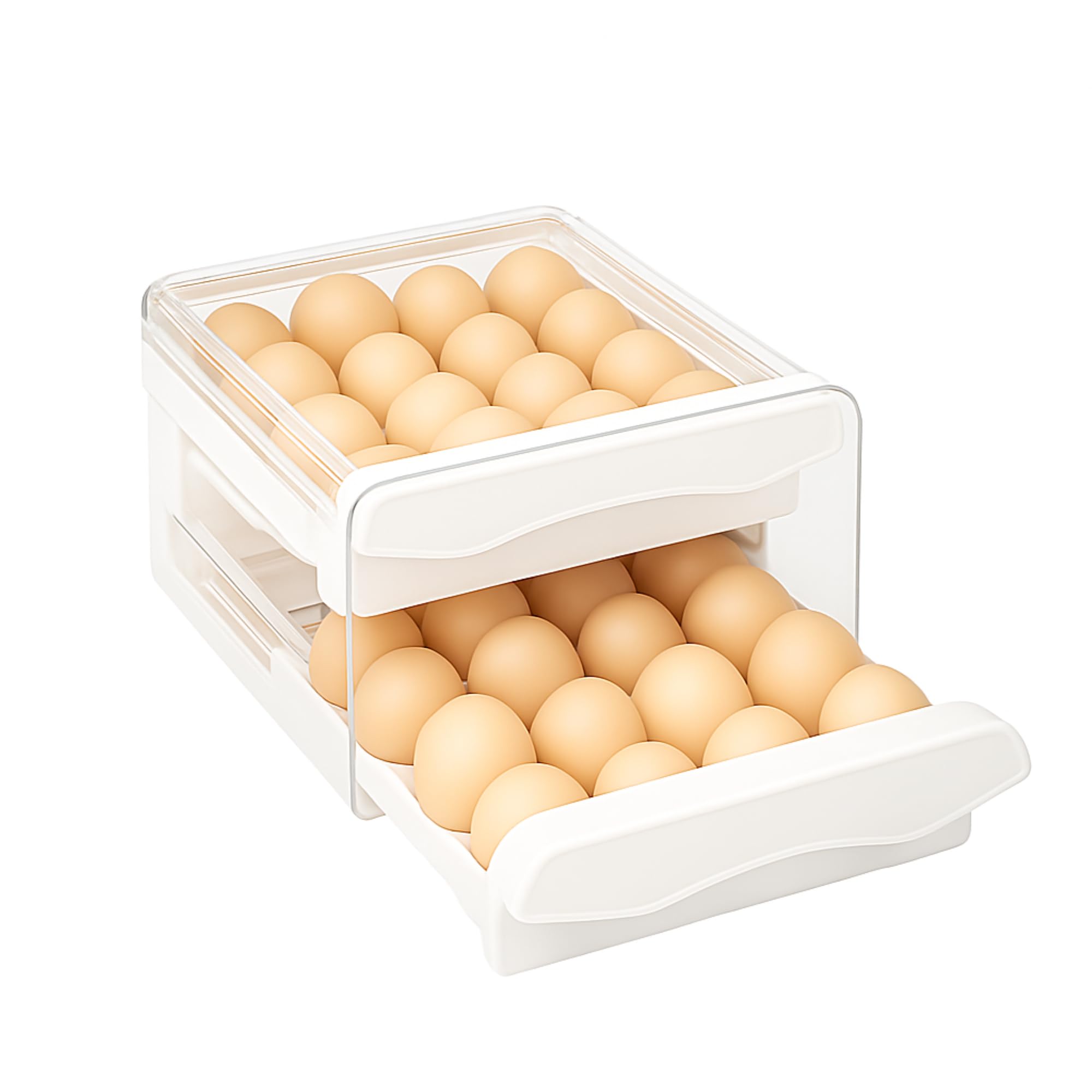 Egg organizer for fridge -Egg Tray-Egg holder-egg container-Egg container for fridge– Fridge organizers and storage - 2 layer/32 eggs holder - Egg Storage containers - Egg tray fridge organizer