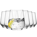 Krosno Water Juice Tumbler Drinking Glasses | Set of 6 | 13.5 oz | Splendour Collection | Perfect for Home, Restaurants and Parties | Dishwasher Safe