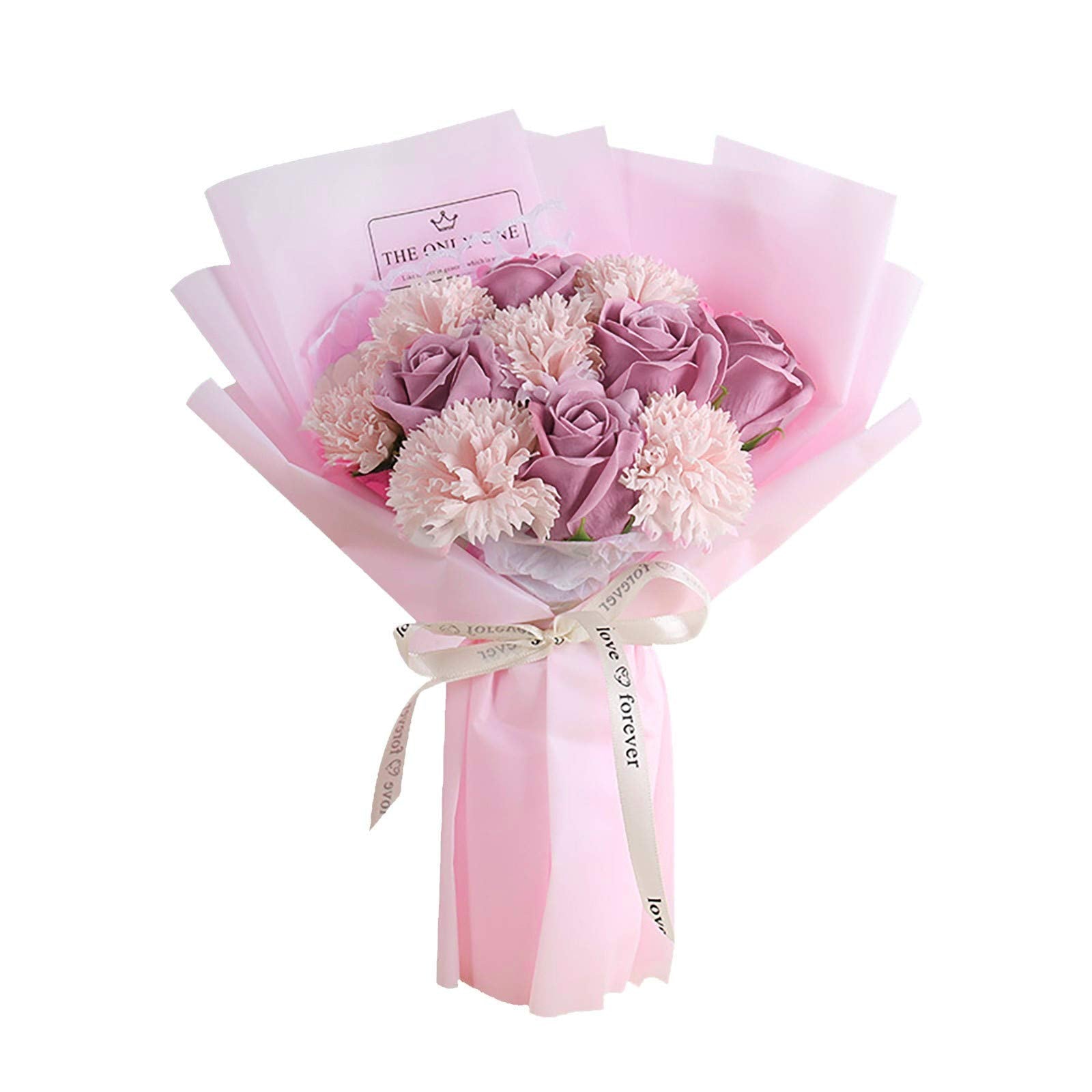 immortal CarnationFlower? Soap Bouquet ?party Wedding Decor?Express Your Love To The Person In Your Heart With This Scented Flowers. (purple)