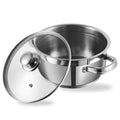 Vinod Stainless Steel Two Tone Saucepot with Glass Lid - 28 cm, 8.7 L