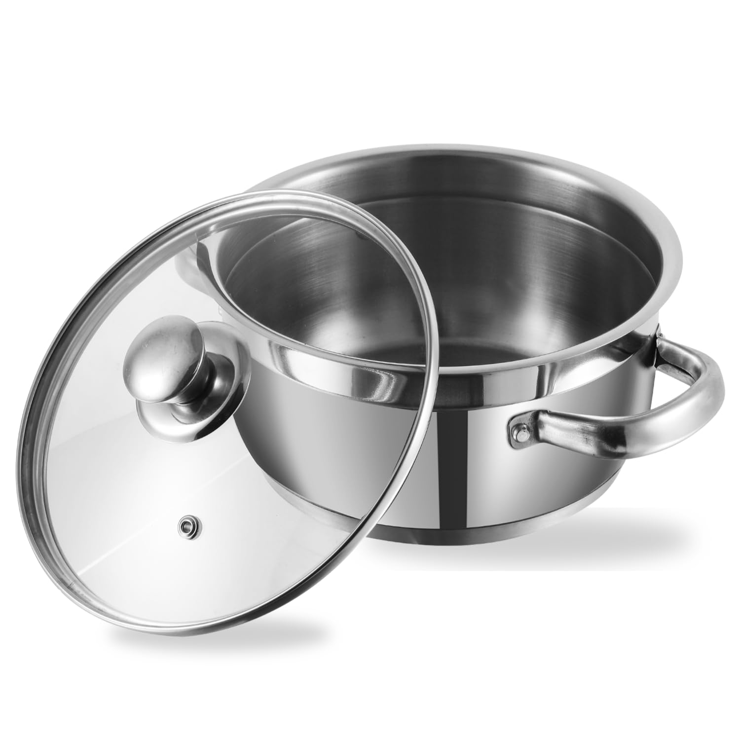 Vinod Stainless Steel Two Tone Saucepot with Glass Lid - 28 cm, 8.7 L
