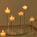 Glass Candleholders Tea Light Candle Holders Clear Wedding Hurricane Tall Elegant Ideal for Dining Party Home Decor Parties Table Settings Gifts