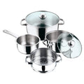 VINOD STAINLESS STEEL 6 PC COOKWARE SET WITH STEAMER, VICS06, SAUCEPAN - 16CM WITHOUT LID | CASSEROLE - 20 & 24CM WITH GLASS LID | STEAMER INSERT - 20CM