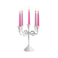 Rely+ Five Arm Candelabra 11-inch Tall Candle Holder. White Candlesticks Holder for Table.Taper Candles for Wedding Event