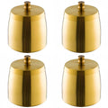 Stainless Steel Ashtray with Lid - for Balcony, Garden & Home - 10.5 x 9 cm - Non-Slip, Easy to Clean - 4 Colours (Silver, Black, Gold, Rose Gold) (Gold Set of 4)