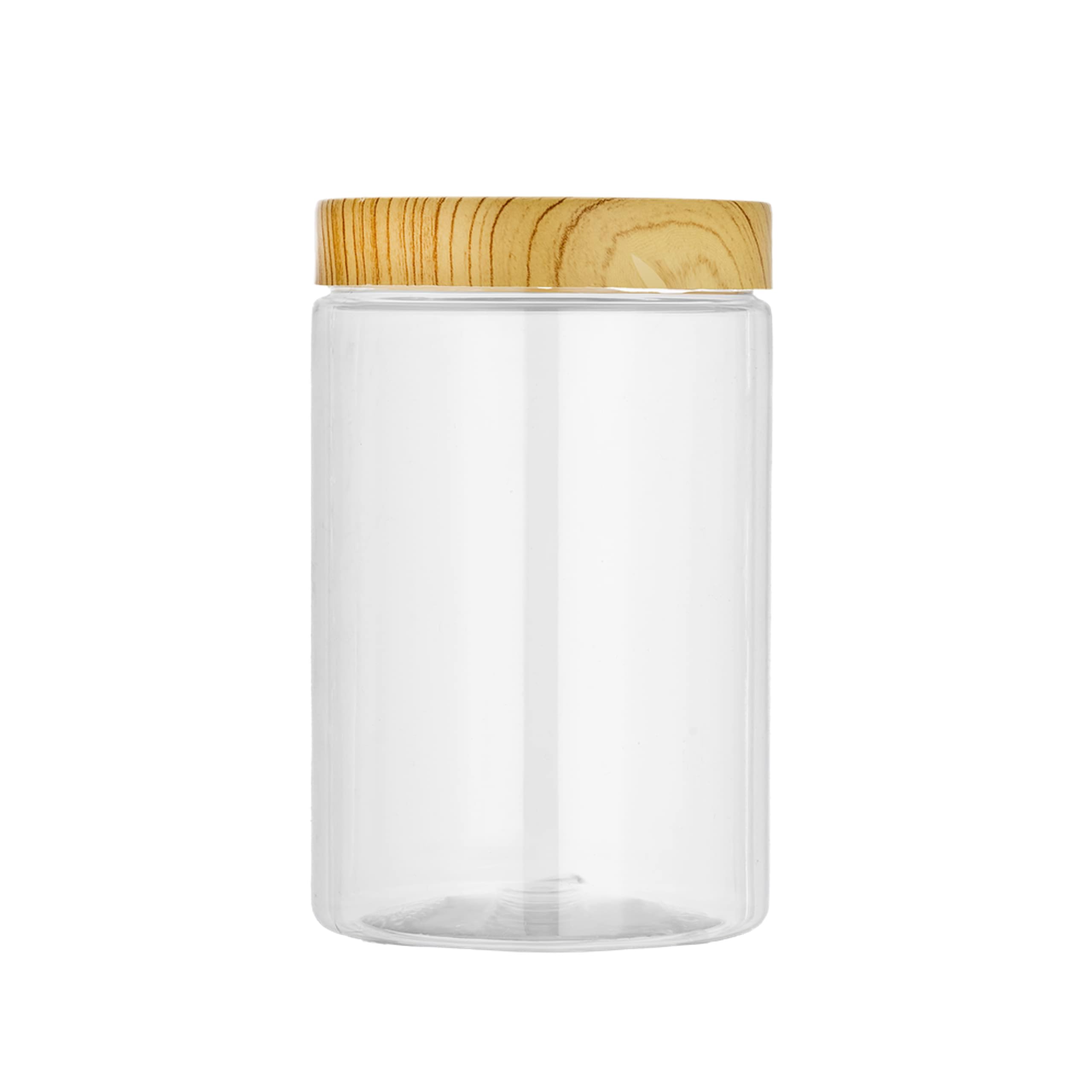 RoyalFord Round Air Tight PET Jar, 800ml Plastic Container, RF10509 Transparent Storage Jar BPA Free Container for Display, Pantry, Home & Kitchen Storage, Clear