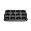 RK Non Stick Muffin Tray Baking Pan Cupcake Pan 12 Cup , Rntp05 , Mini Muffin Pan , Cake Mould , Cupcake Pan , Bundt Pan , Bakeware, BLACK