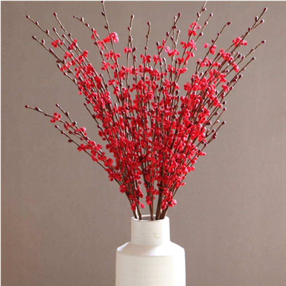 8 Pieces 29.5" Long of Jasmine Artificial Flower Artificial Flowers Fake Flower for Wedding Home Office Party Hotel Restaurant Patio or Yard Decoration (red-)