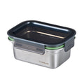 LocknLock Stainless Steel Stackable Food Container Rectangle 500ml – Four-Side Locking Lid, Durable & Leakproof, Oven & Freezer Safe