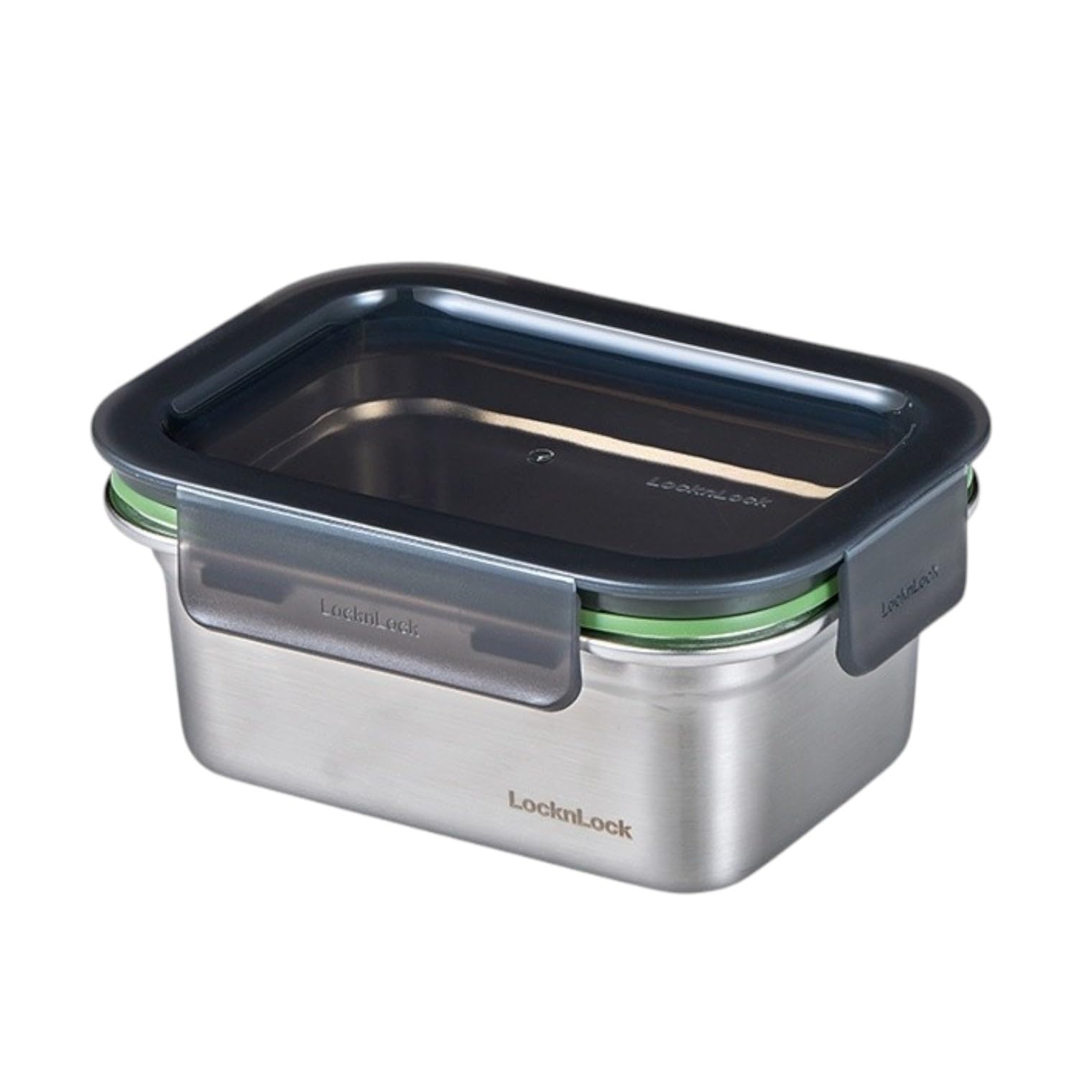 LocknLock Stainless Steel Stackable Food Container Rectangle 500ml – Four-Side Locking Lid, Durable & Leakproof, Oven & Freezer Safe