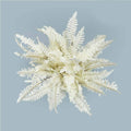 Pack of 3 Persian Fern Leaf Flowers Spray Branches Artificial Plants Leaves Silk Flowers Wholesale Fake Flowers for Home Table Vase Centerpiece Ornament Wedding Decor (White)