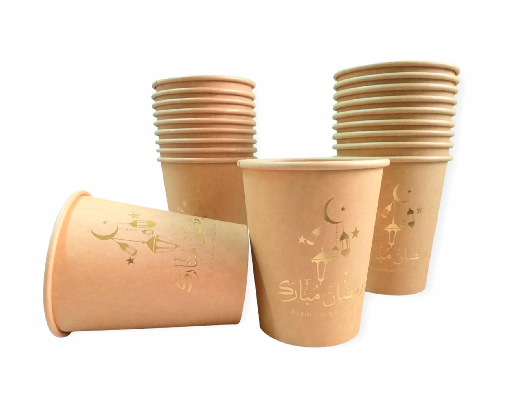 FAM 20pcs Disposable Cups For Ramadan EID Iftar Party – Paper Cups Ramadan – EID Disposable Cups – Disposable Cups For Ramadan EID