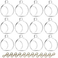 Sziqiqi Clear Glass Tea Light Candle Holders Bulk with Flameless LED Tealights, Hanging Glass Globe Candle Holder, Wedding Birthday Christmas Party Centerpieces for Tables (12 pcs, Without LED)