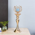 ZAIED Golden Crystal Candle Holder Home Accessories Ornaments Wrought Candle Holder Wedding Wedding Candle Light Dinner Props