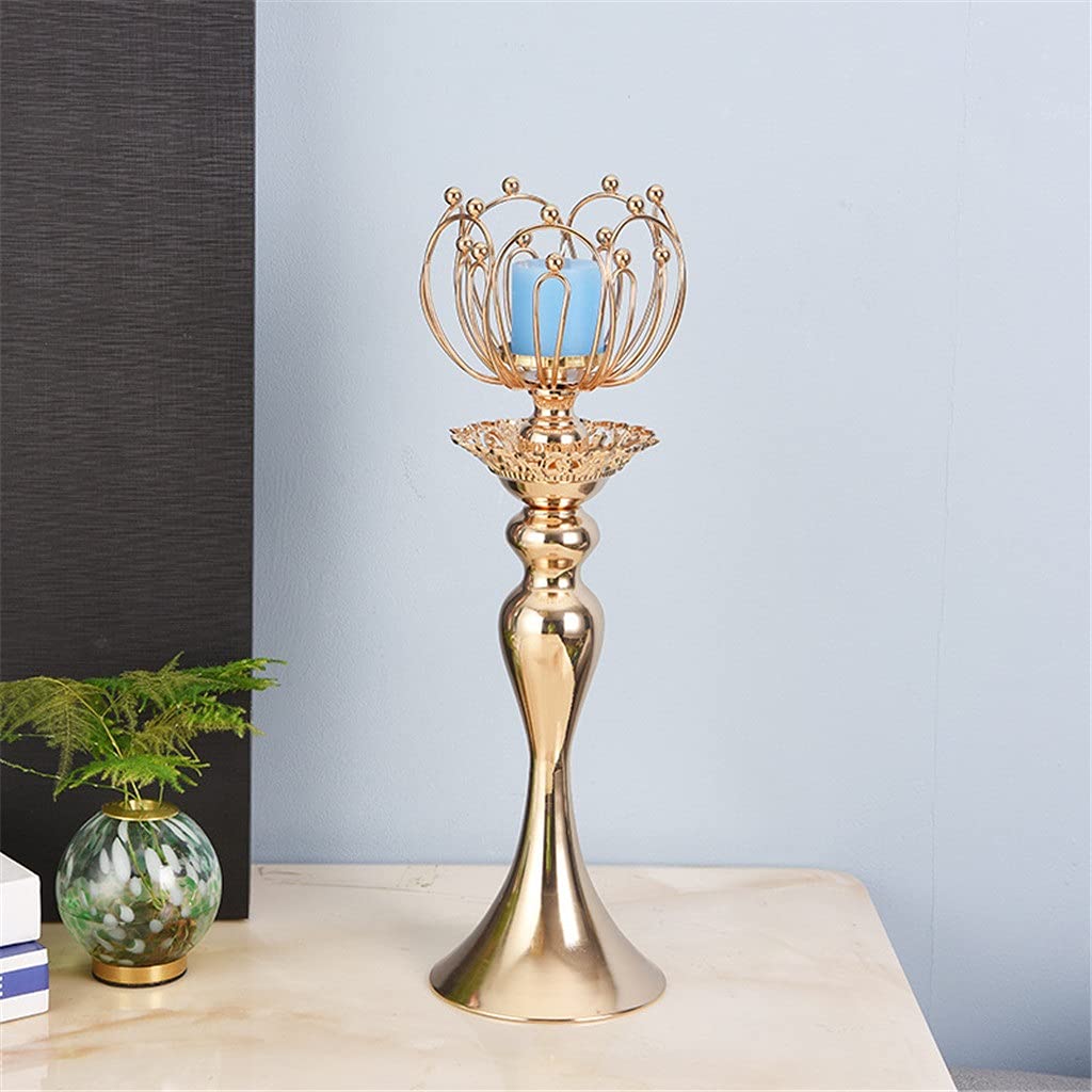 ZAIED Golden Crystal Candle Holder Home Accessories Ornaments Wrought Candle Holder Wedding Wedding Candle Light Dinner Props
