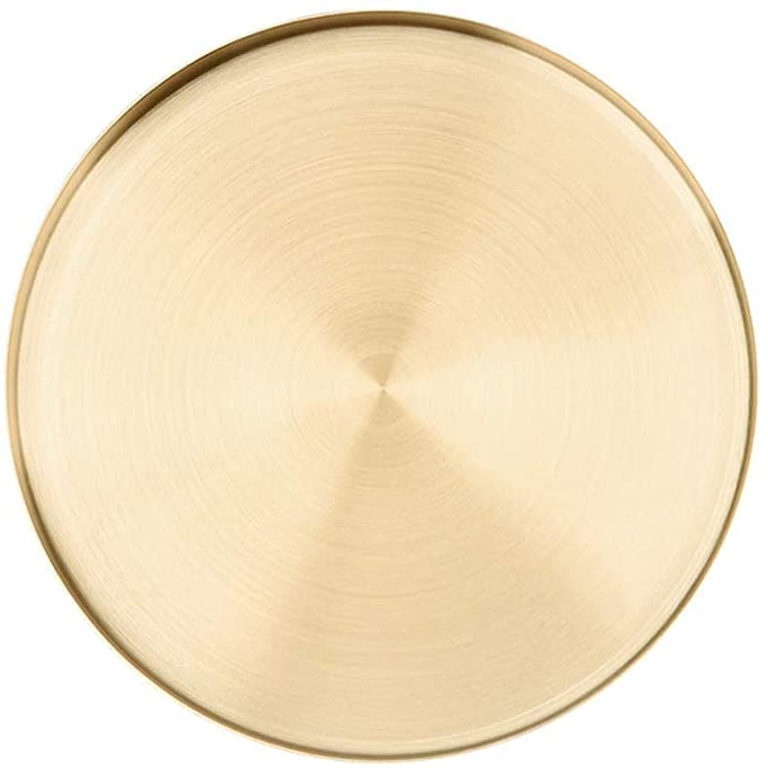 Decorative Storage Tray, Golden Round Storage Trays Plate, Stainless Steel Metal Decorative Storage Organizer Tray for Jewelry, Fruit Cupcake Diary