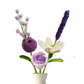Knitted Flower 5 PCS Artificial Flowers Bouquet Crochet Rose Fake tulip Plant Artificial lavender Handmade Flowers Indoor Decorative for wedding Valentine’s Day Beautiful Gift Packaging (purple)