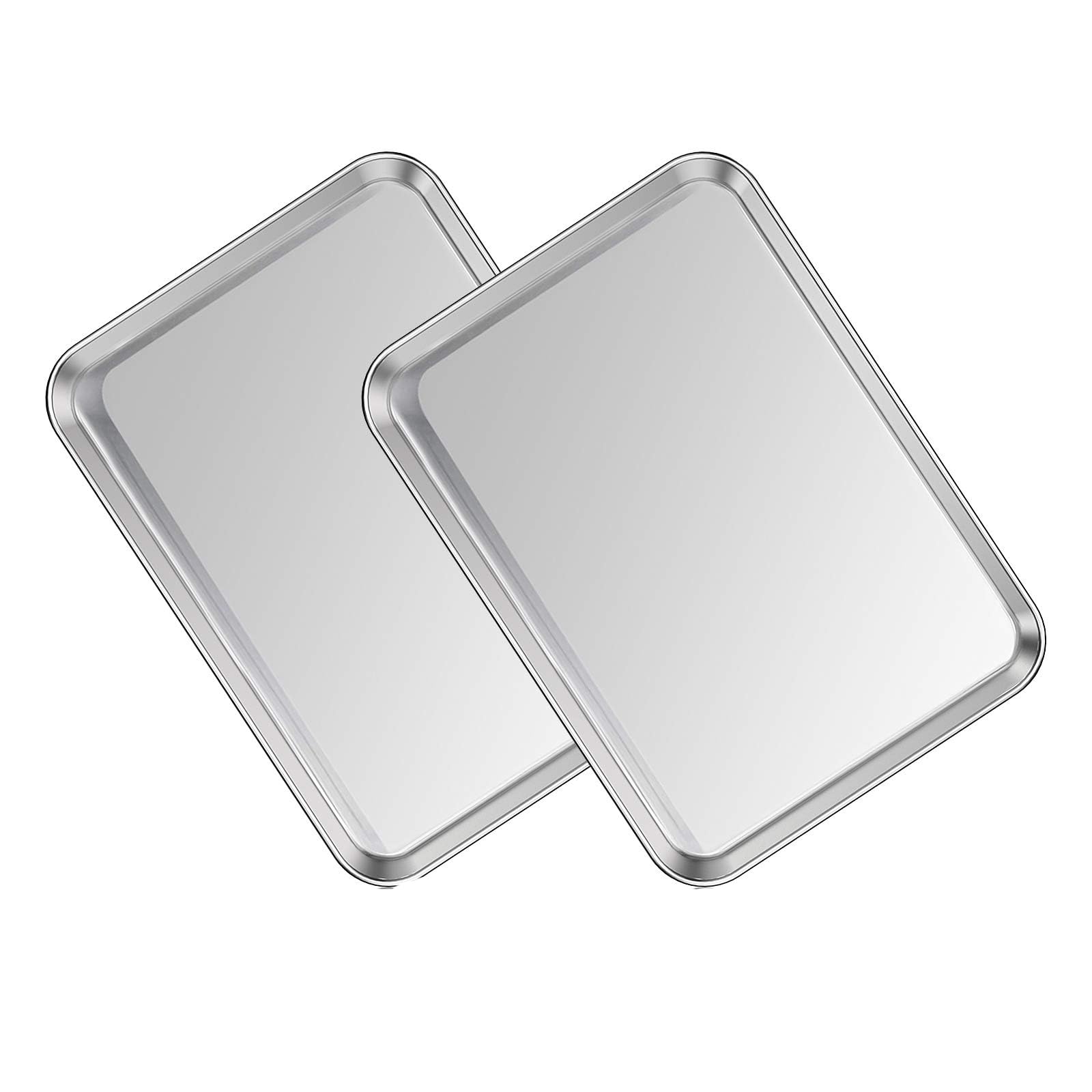Naplion Baking Sheets Set, Stainless Steel Baking Tray for Oven, Baking Sheet & Grates, Cookie Pan Organizer Rack Nonstick Heavy Duty Kitchen Bakeware 2 Packs