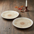 Fissman Dinner Plates Ø21cm Set of 2, Porcelain Tableware Sets Glide Series | Irregular Shape Plate | Earthy Spiral Pattern | Non Slip Base | Suitable for Fine Dining, Home, Restaurant, Hotel