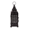 Gifts & Decor Candle Holder Hanging Lantern, Dark Grey, 4 1/8" Square x 13" high