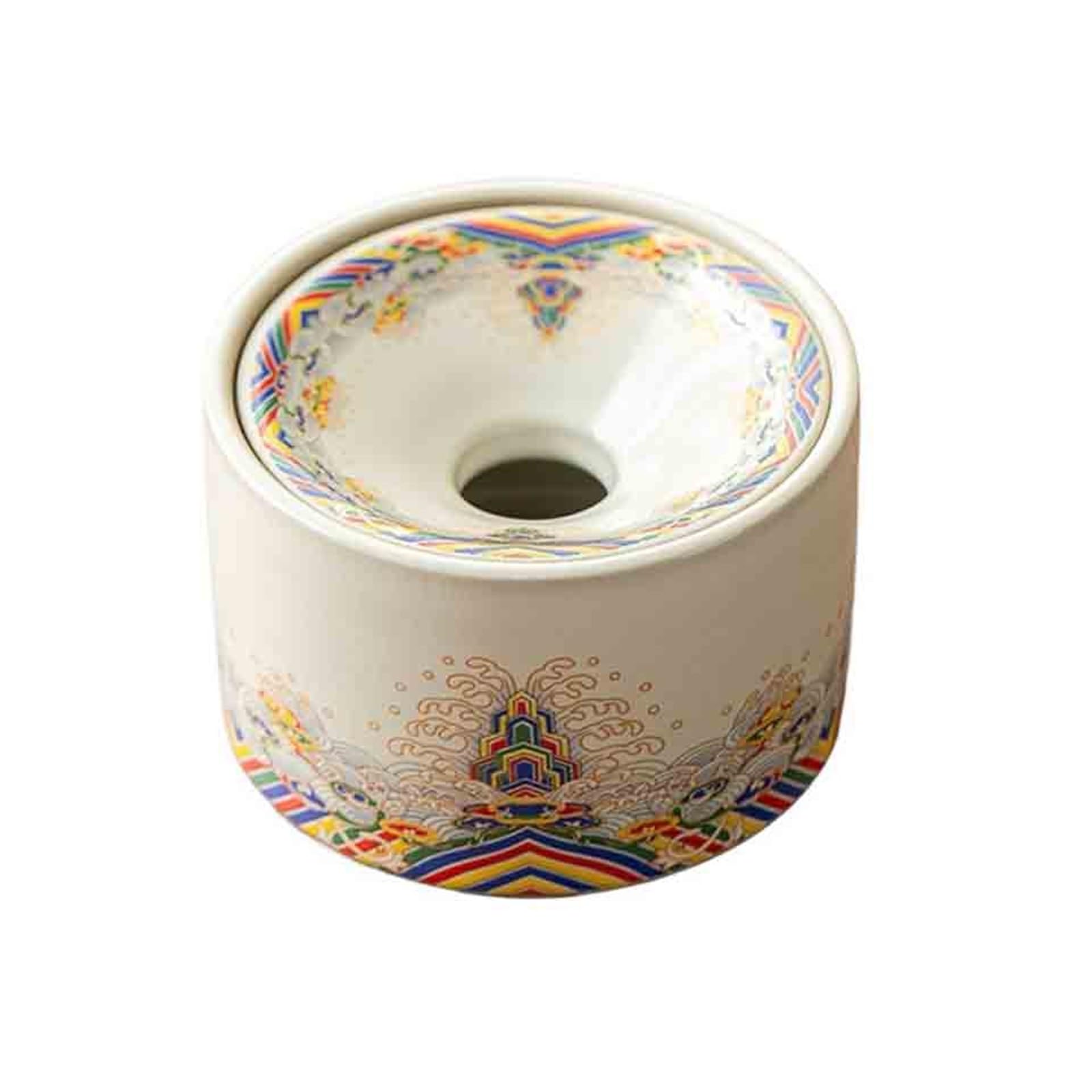 Practical ashtray Retro Ceramic Funnel Ashtray for Home Living Room with Lid Round Office Desk