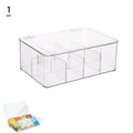 Transparent Tea Bag & Coffee Candy Storage Container with Lid, Includes 4 Removable Dividers, Food Bag Snack Storage, Stackable for Pantry/Kitchen/Refrigerator Cabinets(1)
