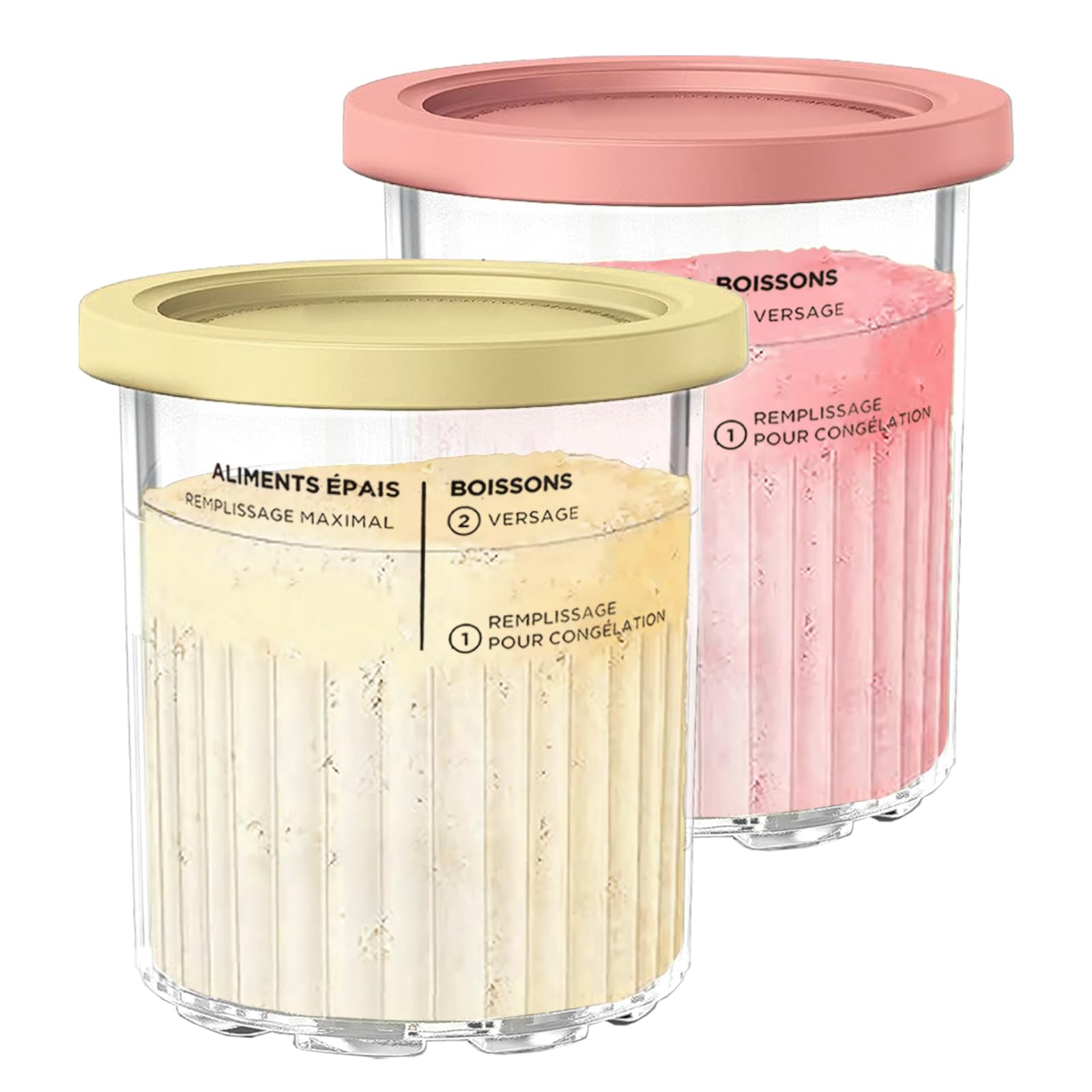 Premium 24 oz. Pint Containers for Ninja Creami Deluxe - 2 Pack | NC500, NC501 Series Compatible | BPA-Free, Dishwasher Safe
