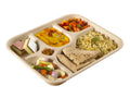 Chuk Pack of 25, Sugarcane Bagasse - 5 Compartmental Disposable Plates