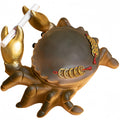 Funny Cancer Ashtray with Lid & Brush - Windproof, Odourless, Easy to Clean for Garden, Balcony, Office, Living Room (Brown)